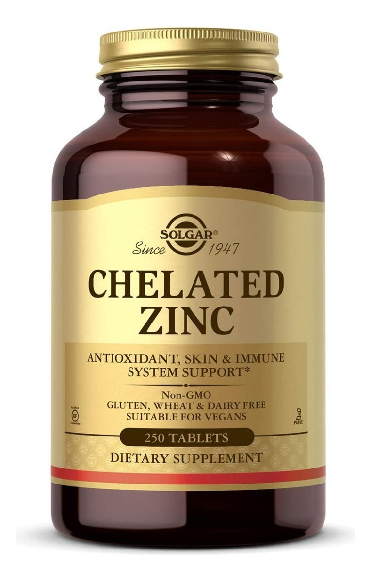 Salud y Equipamiento Médico - Zinc 22 Mg 250 Tabletas Solgar - Unidad