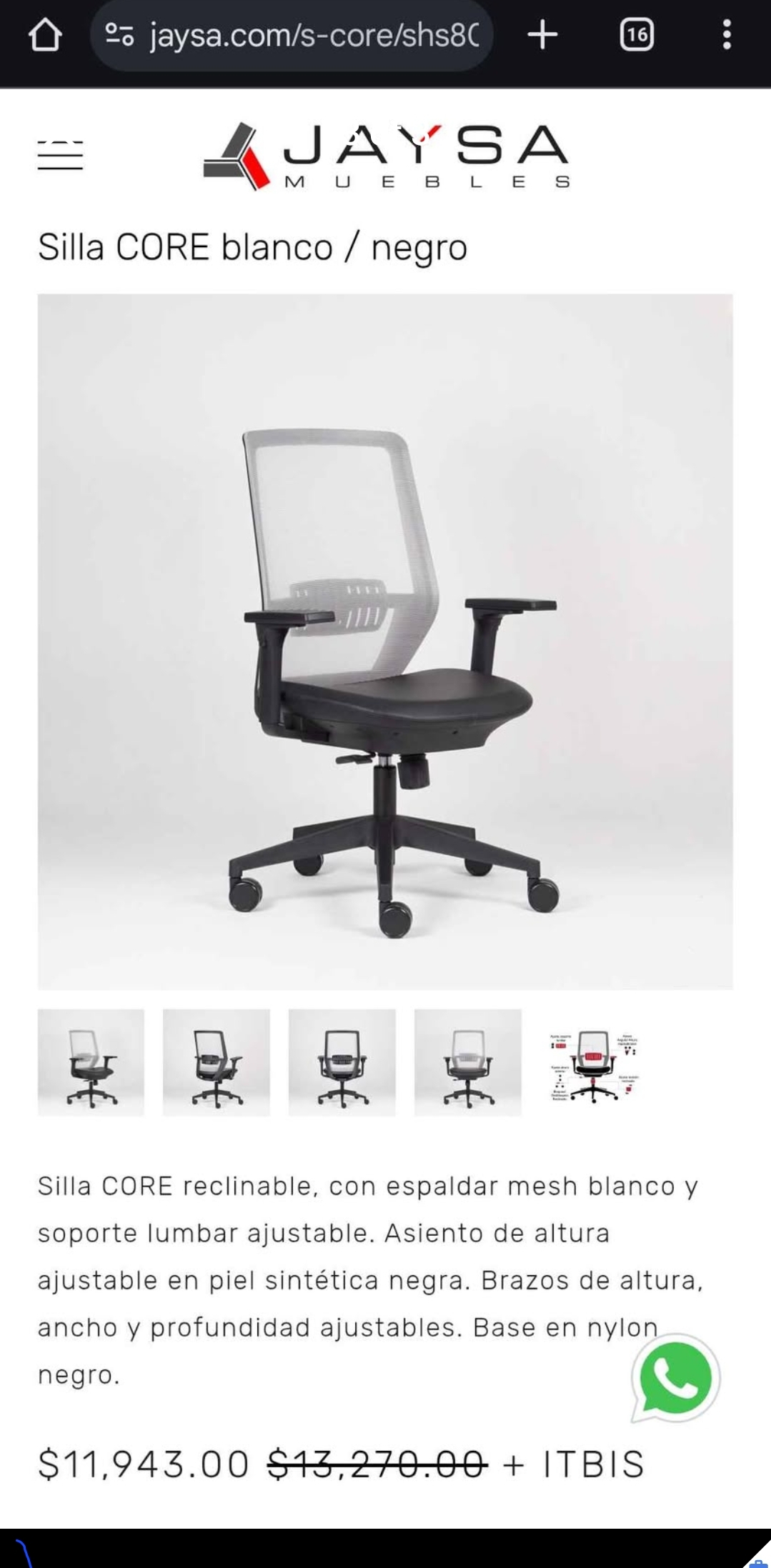 articulos de oficina - SILLA GIRATORIA  2