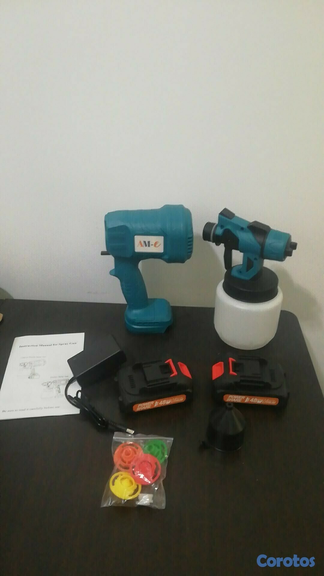 herramientas, jardines y exterior - PISTOLA DE PINTAR INALAMBRICA 2 BATERIA 48V 2