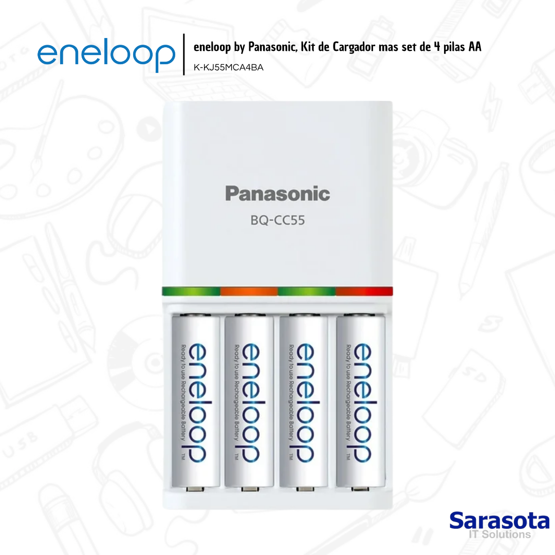 accesorios para electronica - eneloop by Panasonic, Kit de Cargador más set de 4 2