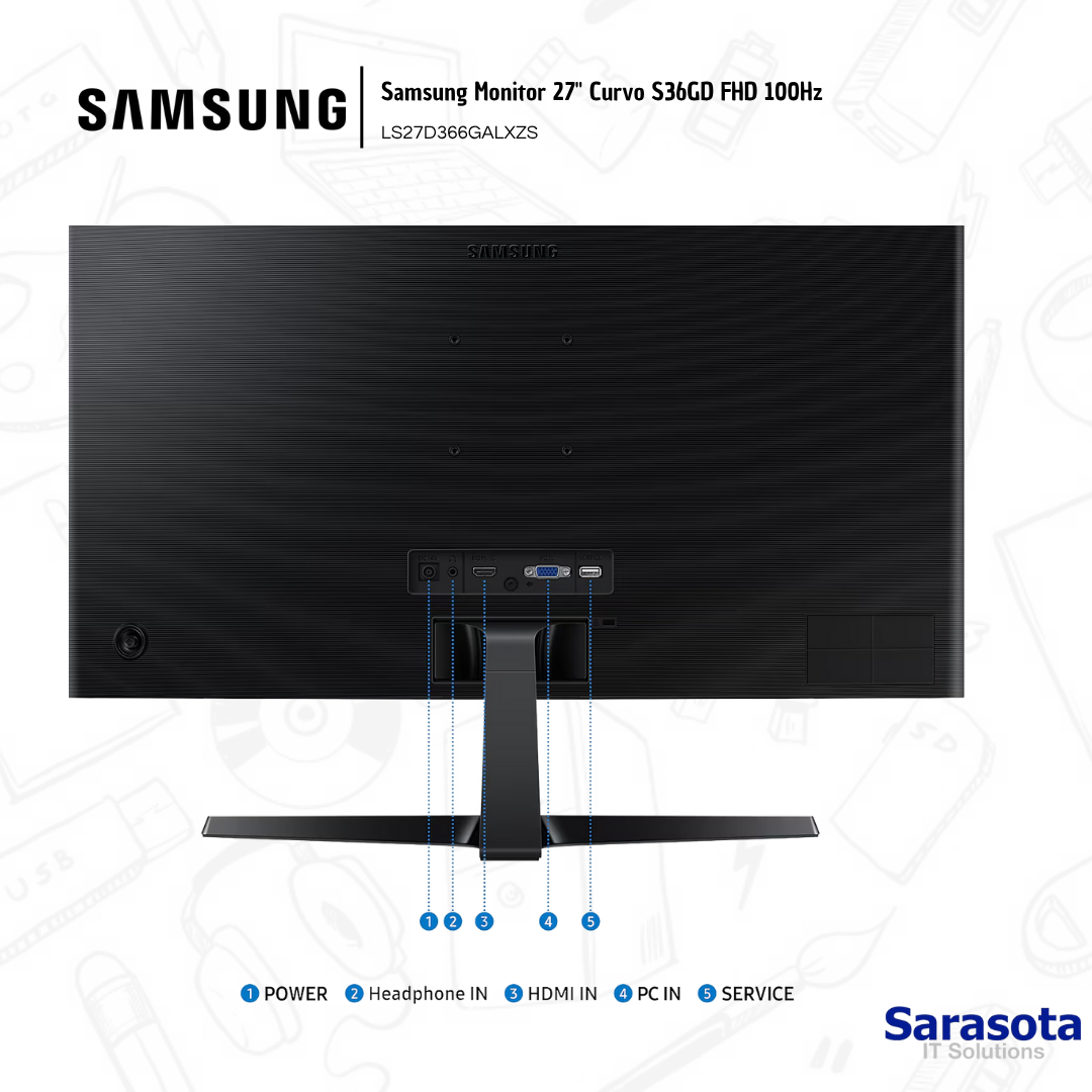 computadoras y laptops - Samsung Monitor 27" Curvo S36GD FHD 100Hz 1