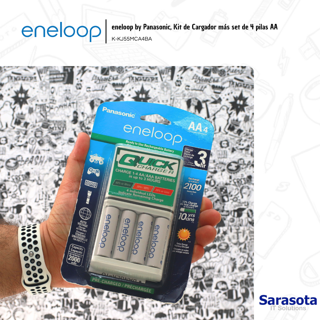 accesorios para electronica - eneloop by Panasonic, Kit de Cargador más set de 4 1