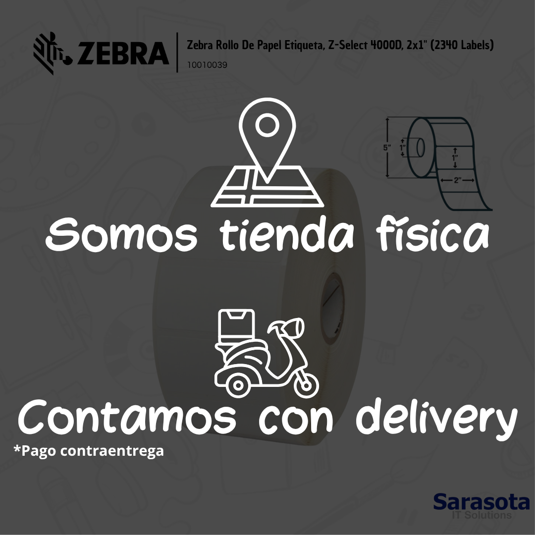 accesorios para electronica - Zebra Rollo De Papel Etiqueta, Z-Select 4000D, 2x1 1