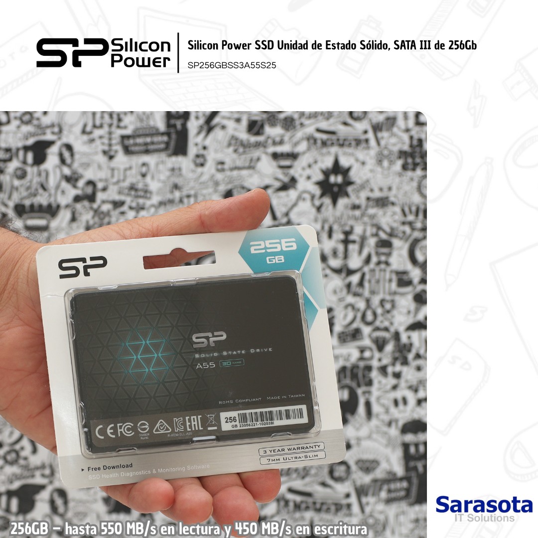 accesorios para electronica -  SSD 256Gb Disco Estado Sólido marca Silicon Power