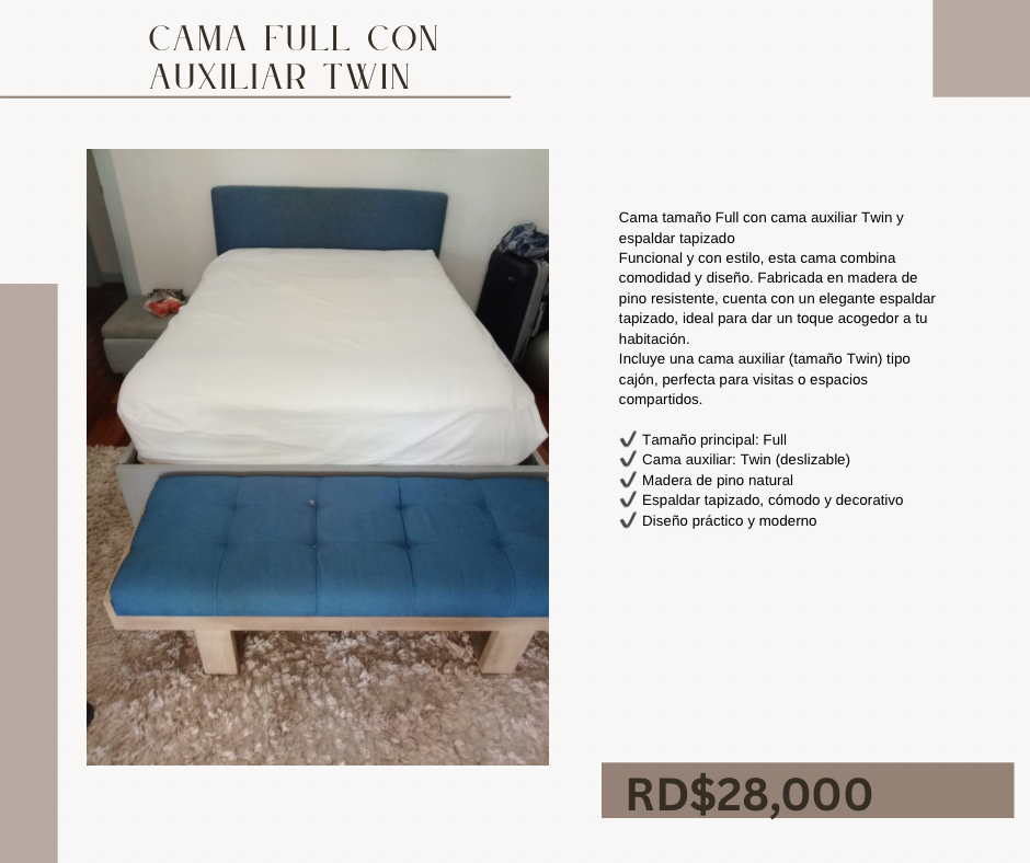 muebles y colchones - Cama Full con Cajón  2