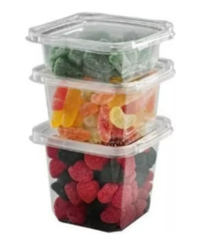 cocina - Envases Cuadrado Con Tapa / 8, 12 y 16 Onza