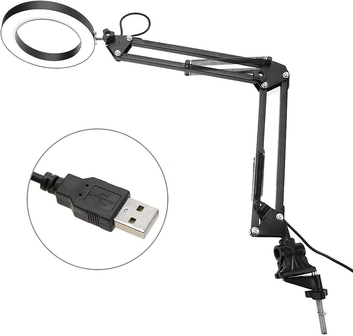 accesorios para electronica - Lámpara de escritorio con base y clip, regulable flexible de bajo consumo 1