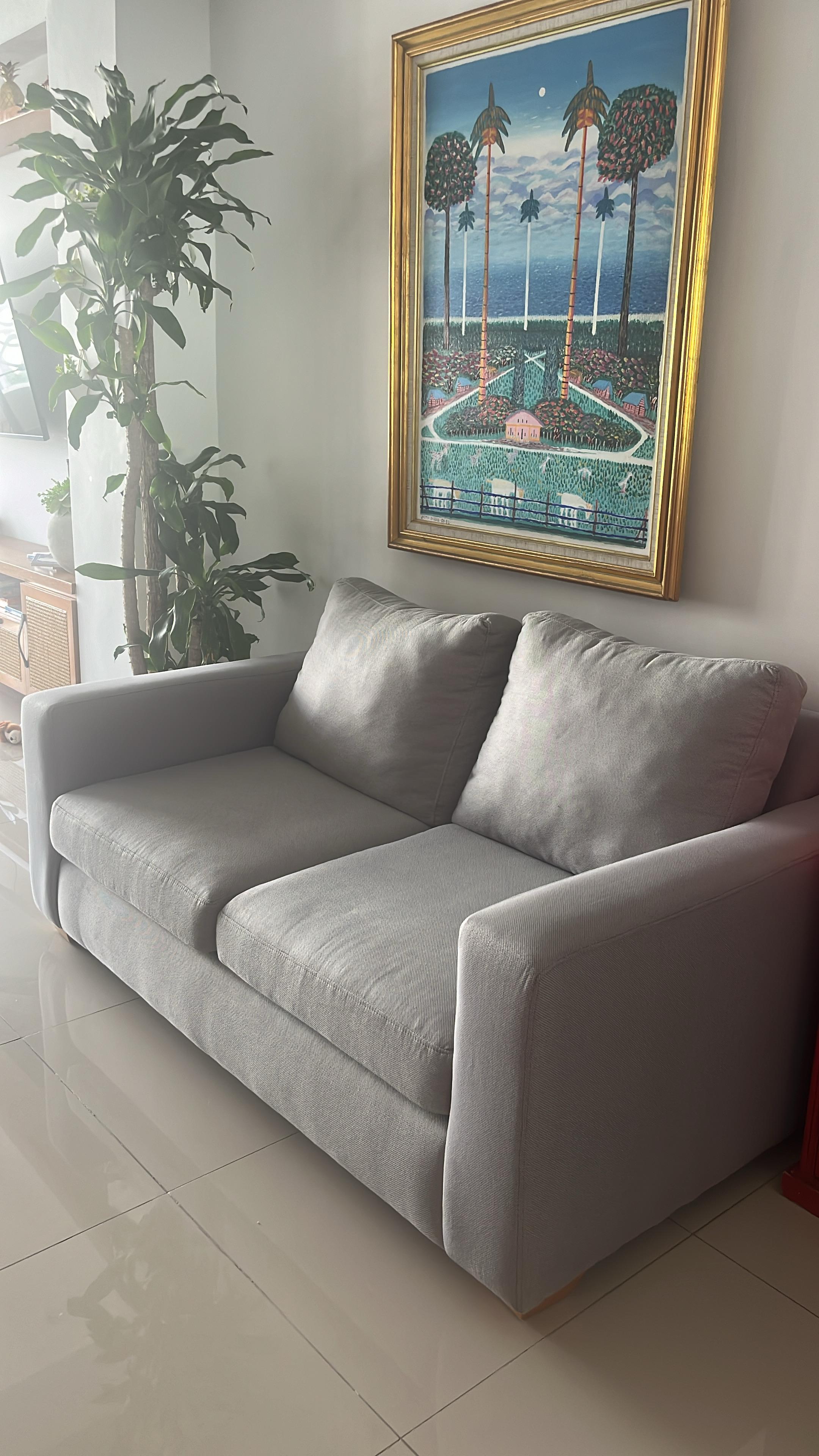 muebles y colchones - Sofá para dos personas. Tela. Gris 1