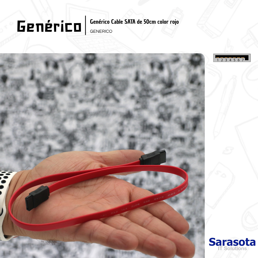 accesorios para electronica - Genérico Cable SATA de 50cm color rojo