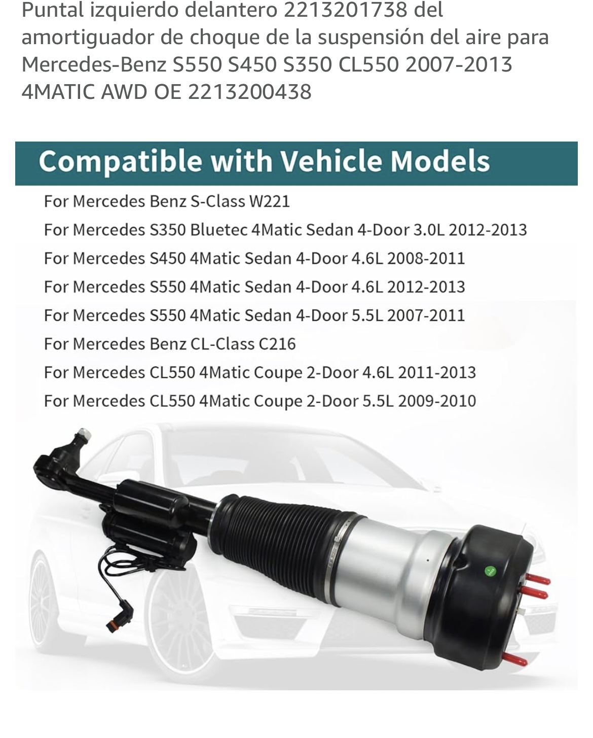 repuestos - Amortiguador frontal izquierdo Mercedes-benz w221 6