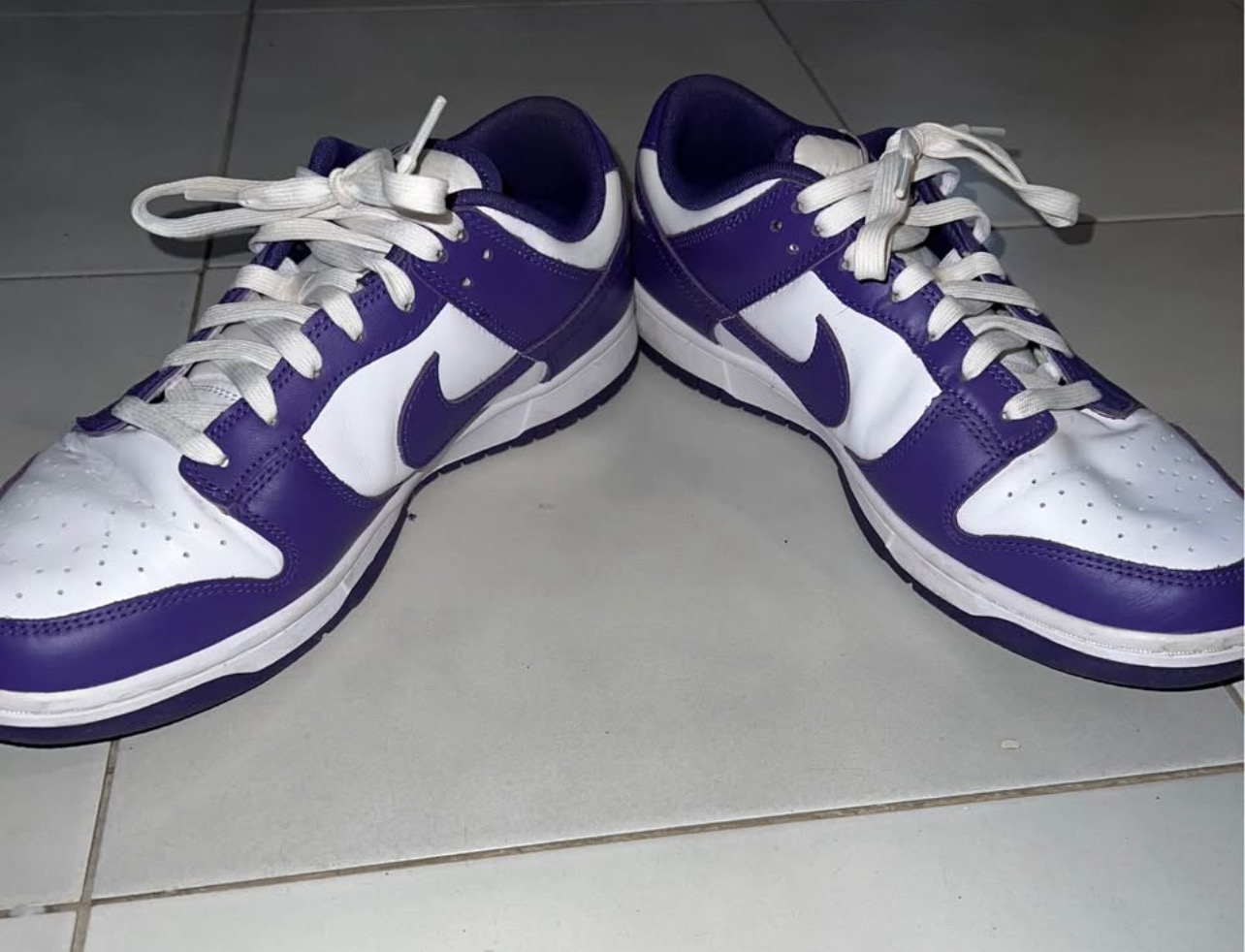 zapatos para hombre - Nike Dunk Low - Blanco/Morado - Size 10.5 de Hombre 4