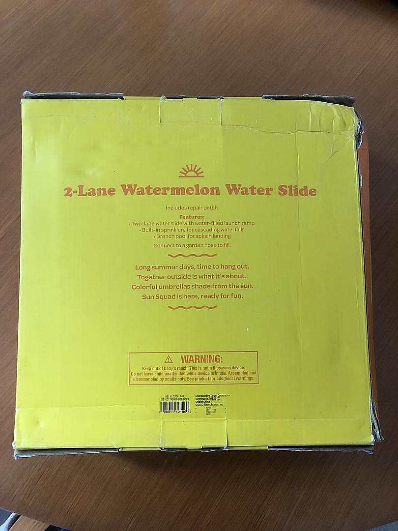 juguetes - Tobogán de Sandía de dos carriles - Inflable - Nuevo en su caja - 18 pies  1