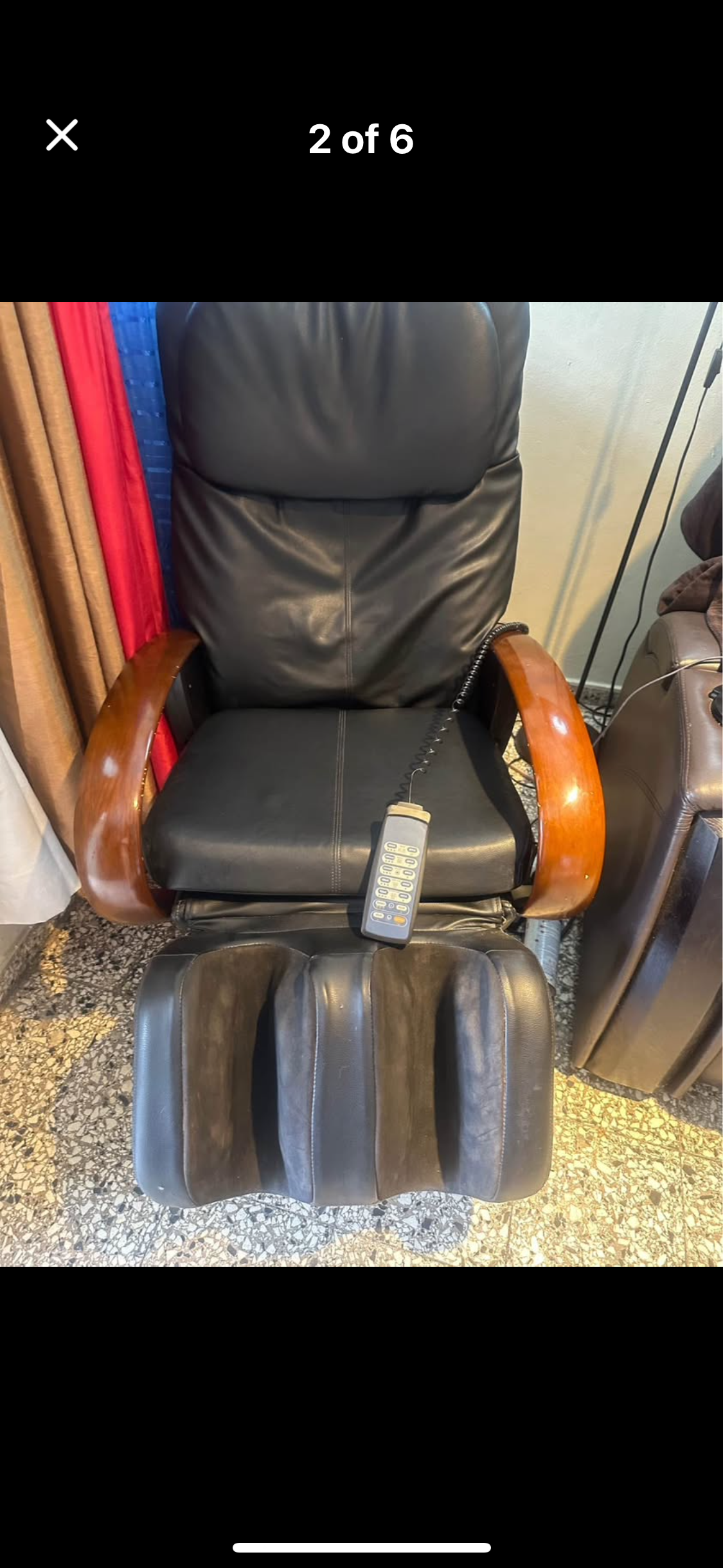 muebles y colchones - Sillon de masajes en leather negro, piernas, espal 0