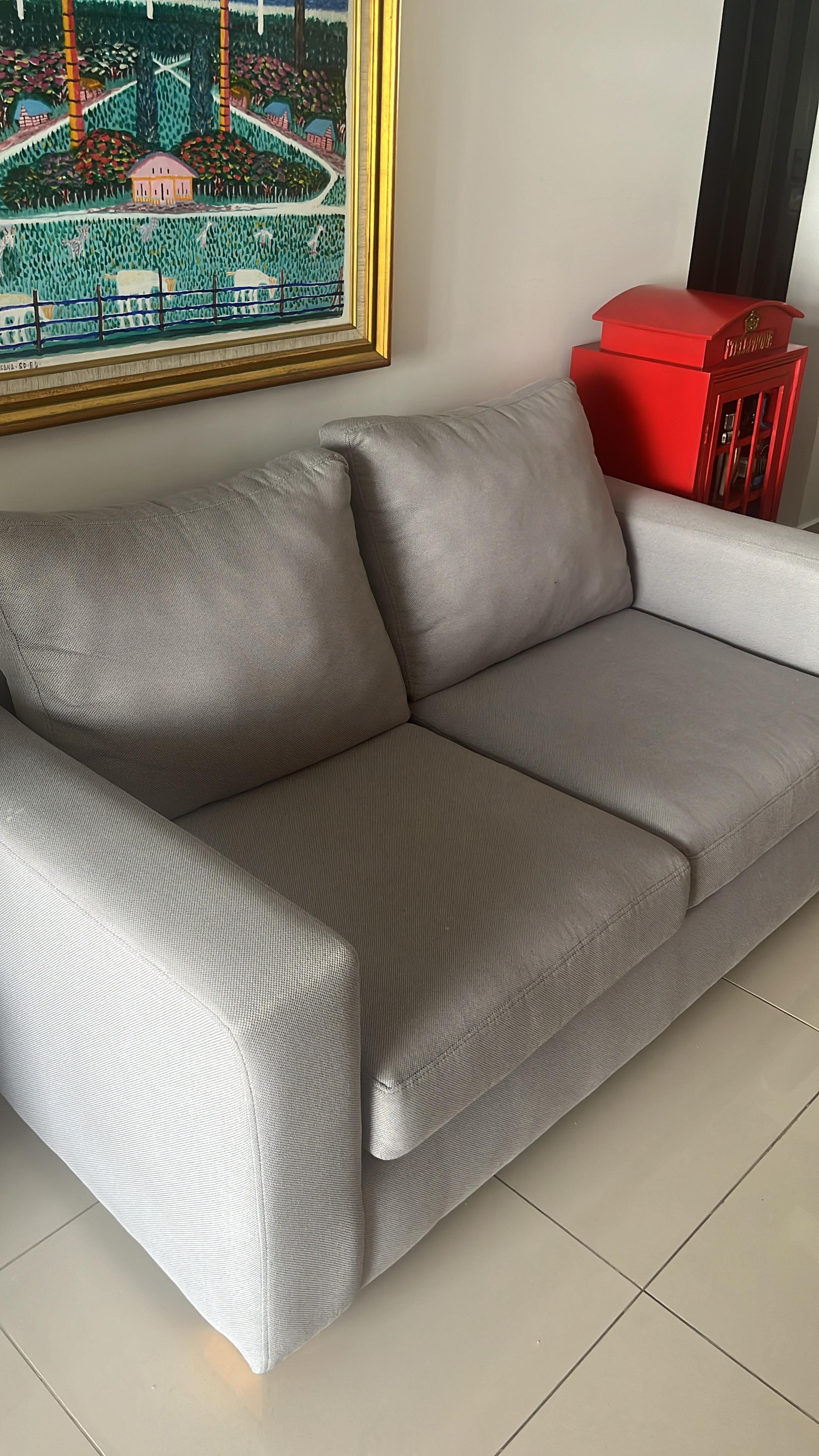 muebles y colchones - Sofá para dos personas. Tela. Gris 2