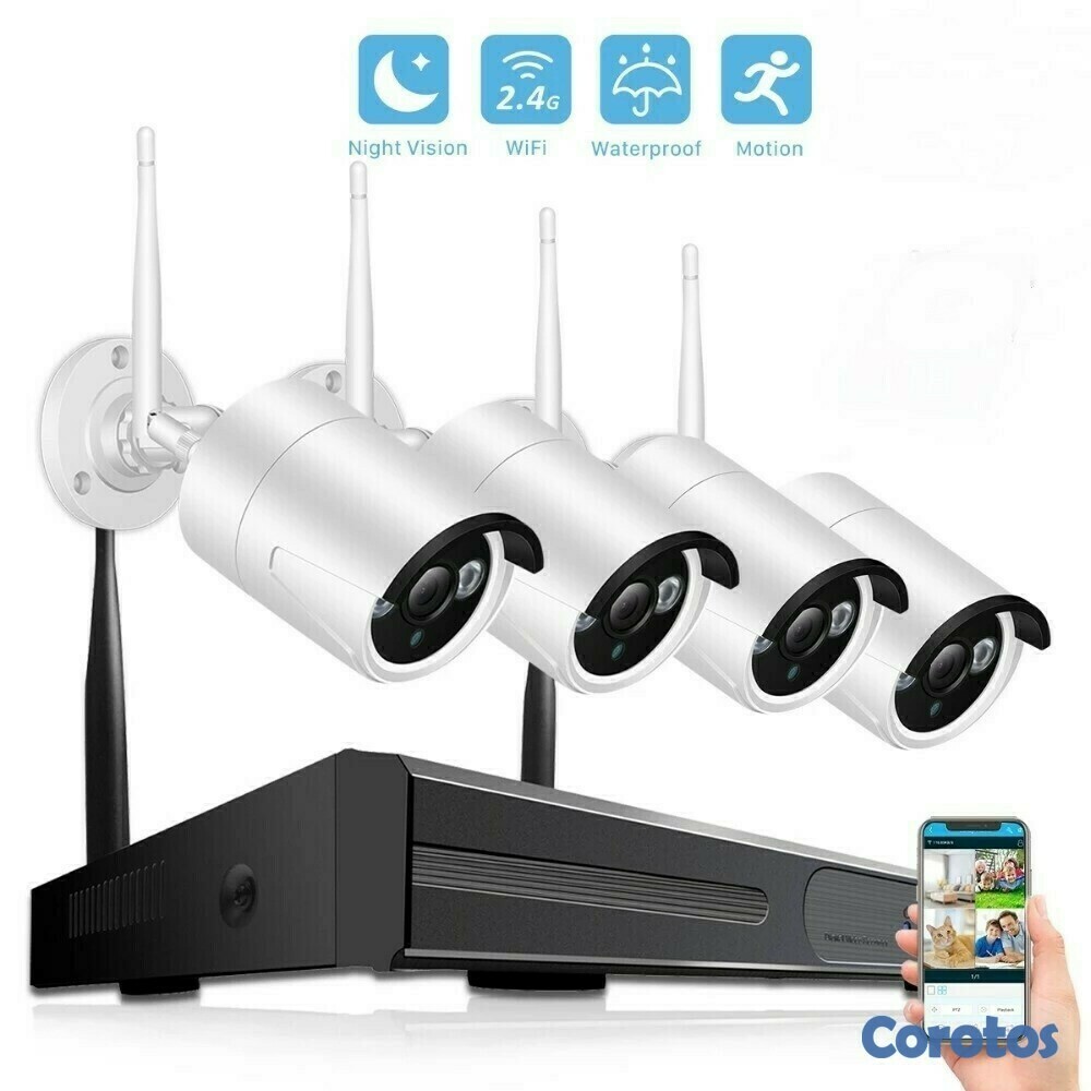 camaras y audio - KIT de 4 Camaras wifi inalambricas