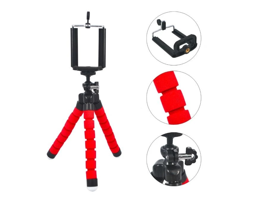accesorios para electronica - TRÍPODE MINI FLEXIBLE UNIVERSAL PARA CELULARES, AJUSTABLE, ROTACIÓN 360 GRADO 2