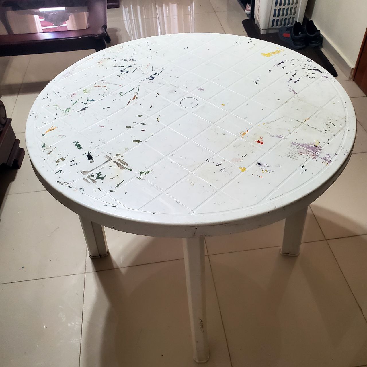 muebles y colchones - Mesa Redonda, Plástico, Desarmable. 60 pulgadas 3