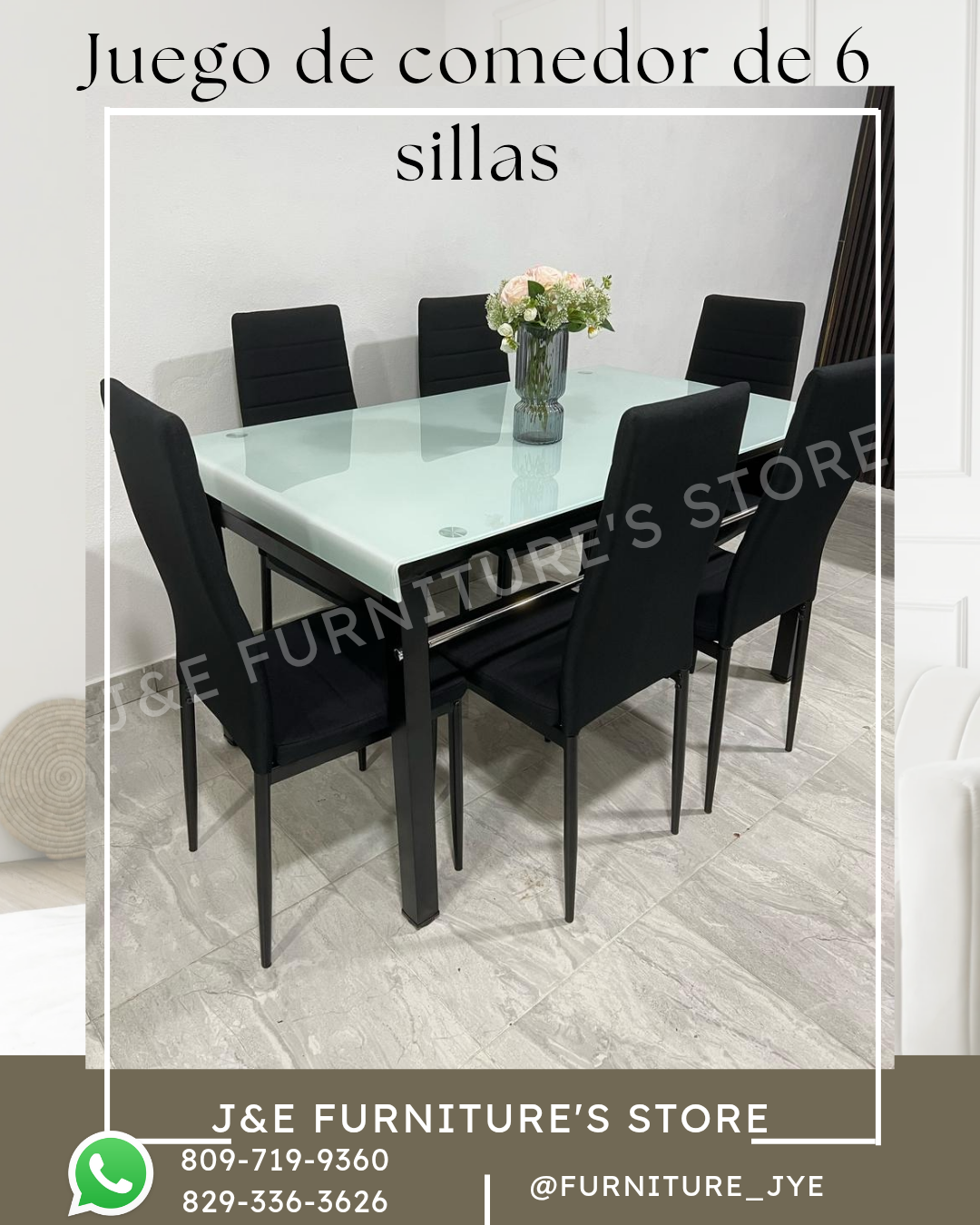 muebles y colchones - Juego de comedor importado de 6 sillas  1