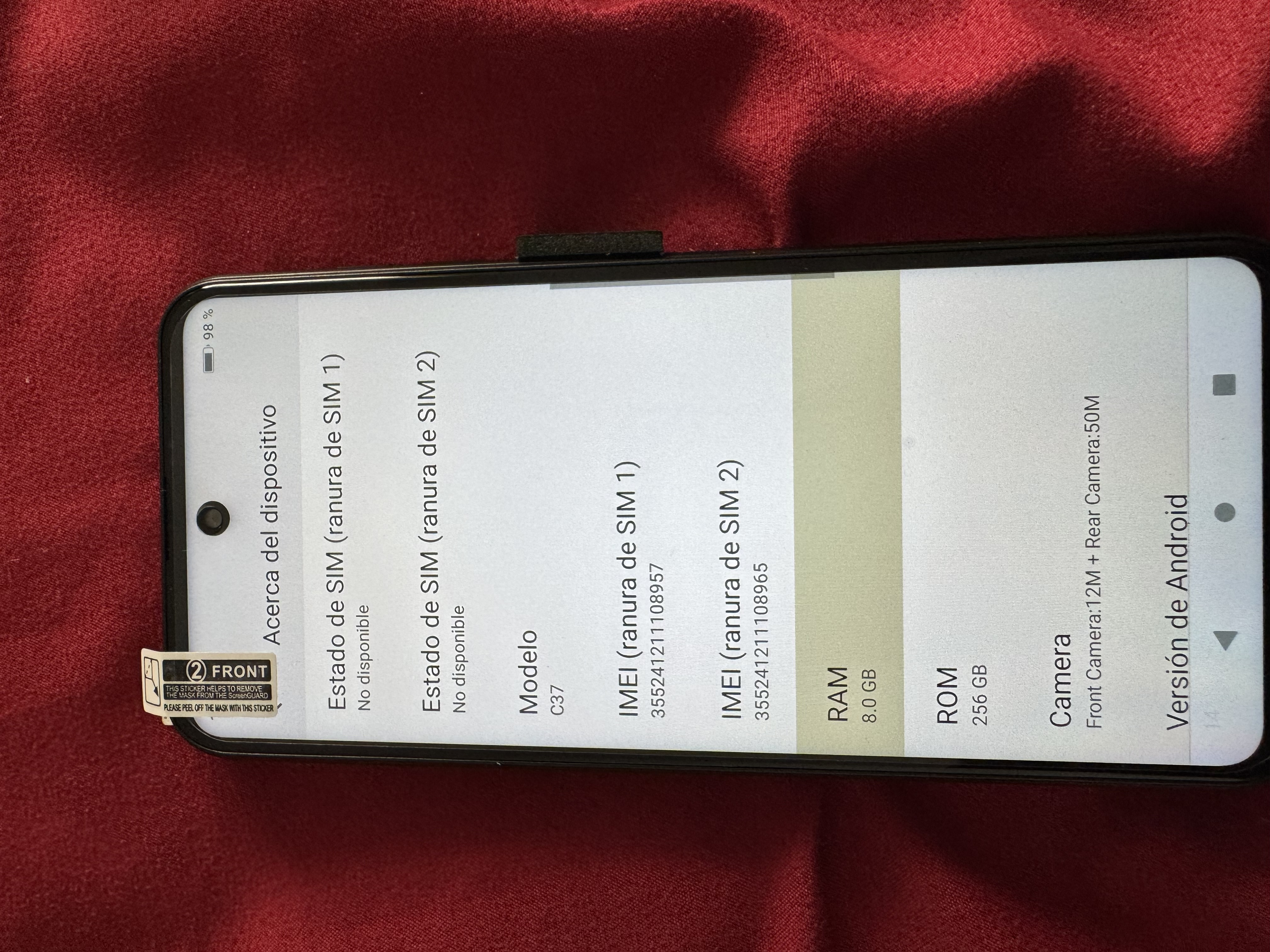 celulares y tabletas - Teléfono inteligente C37  5G, 8+256GB teléfon 5