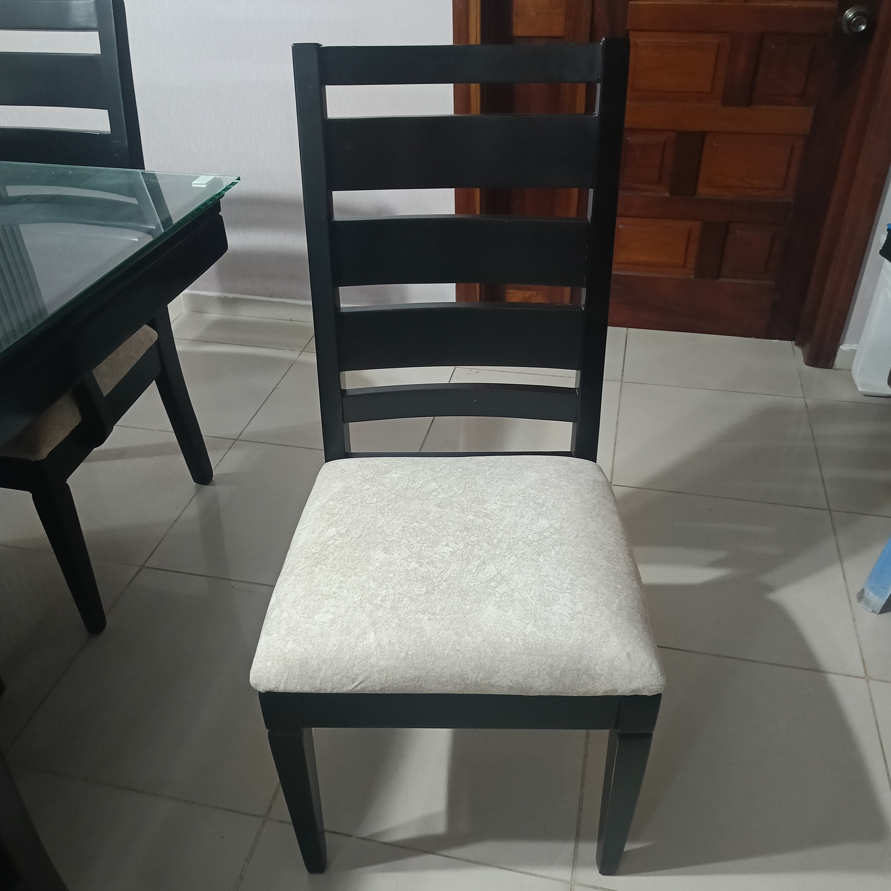 muebles y colchones - Comedor 6 personas Negro Caoba 2