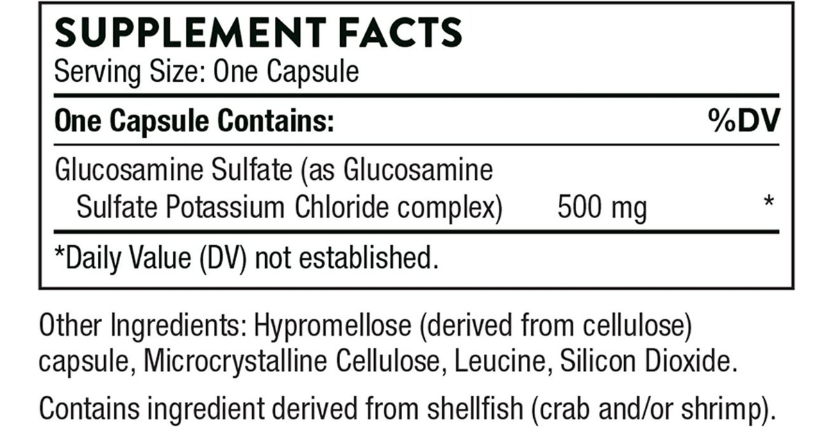 Salud y Equipamiento Médico - Glucosamina 500mg Thorne Resear 1