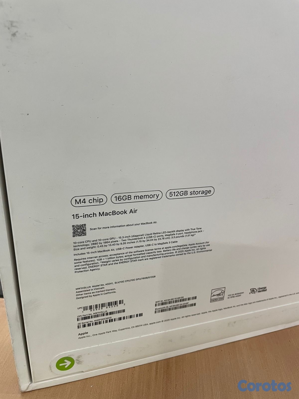 computadoras y laptops - MacBook Air m4 15 pulgadas 16Gb de ram 512gb ssd  2