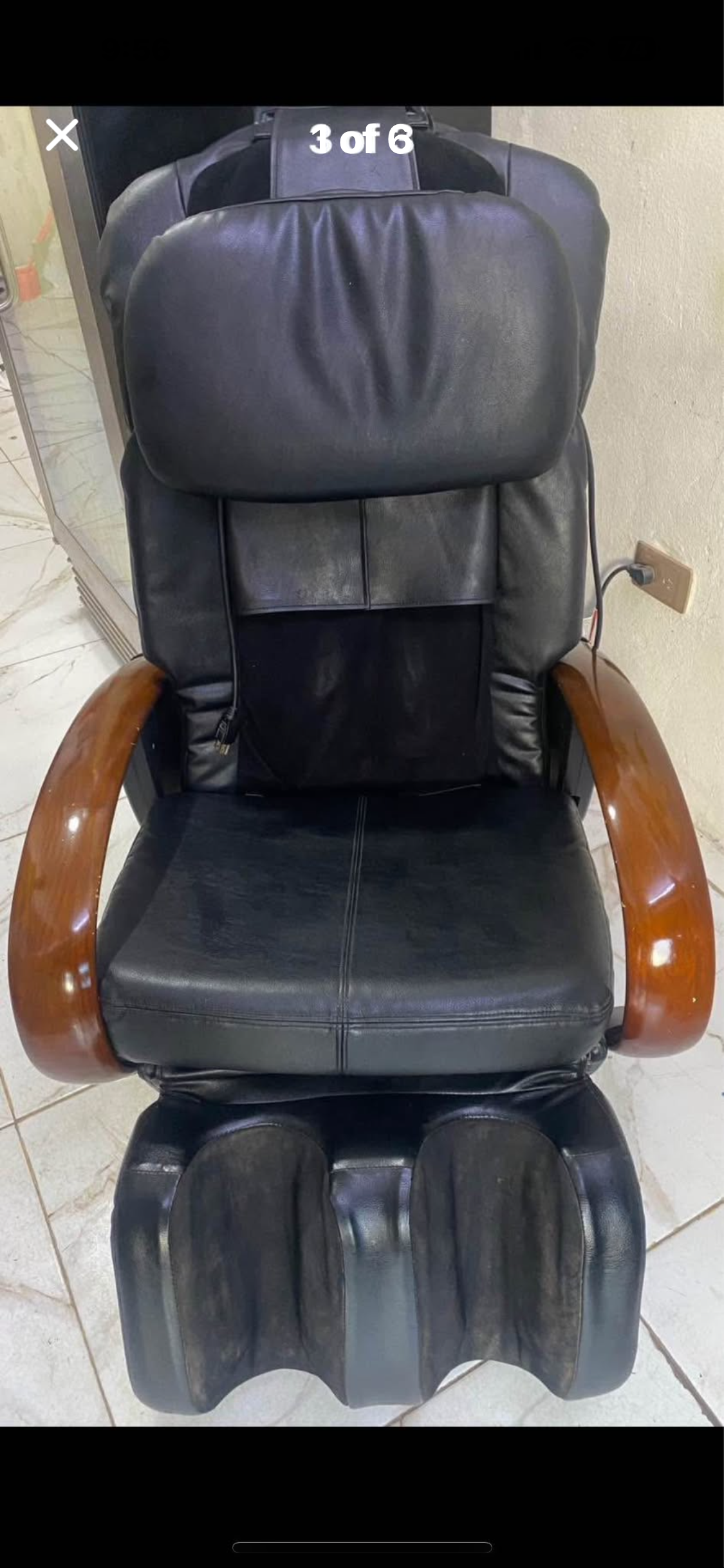 muebles y colchones - Sillon de masajes en leather negro, piernas, espal 2