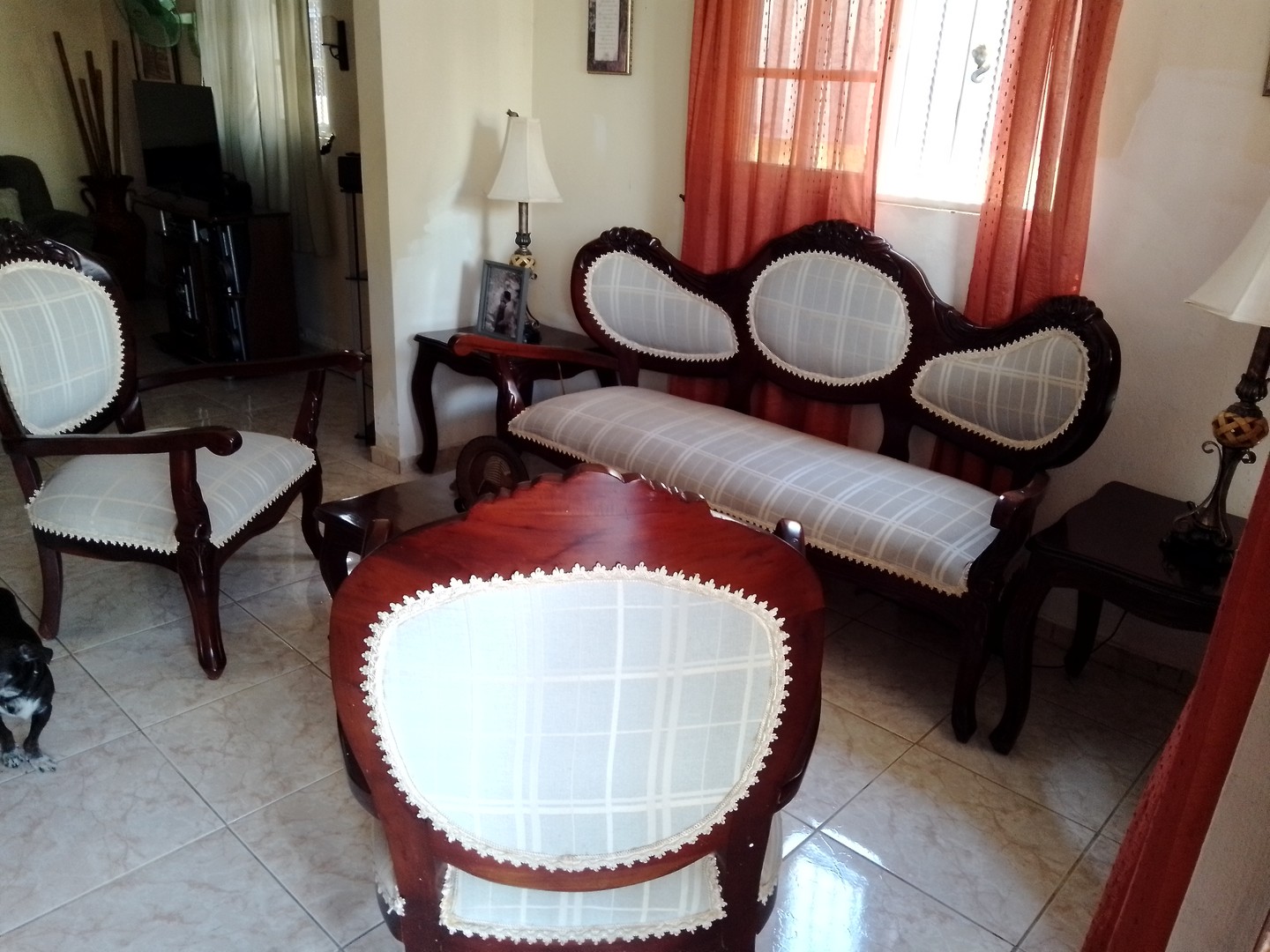 muebles y colchones - Juego de muebles sala en caoba
