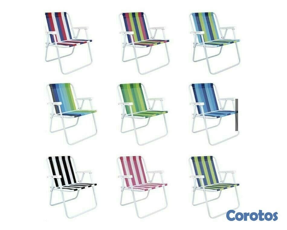 decoración y accesorios - Silla de Playa plegable en Aluminio diferentes modelos de tejido a rayas
 5