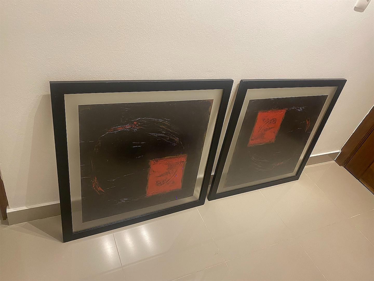 arte y antigüedades - 2 cuadros Abstracto Moderno para Sala