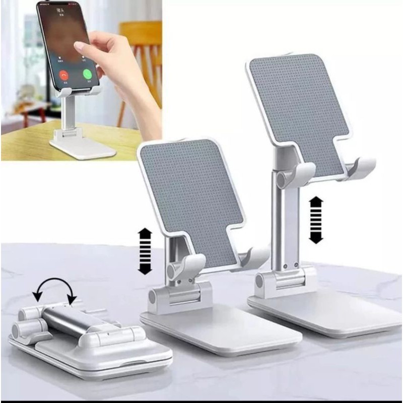 accesorios para electronica - Soporte de teléfono de metal ajustable y plegable para escritorio 6