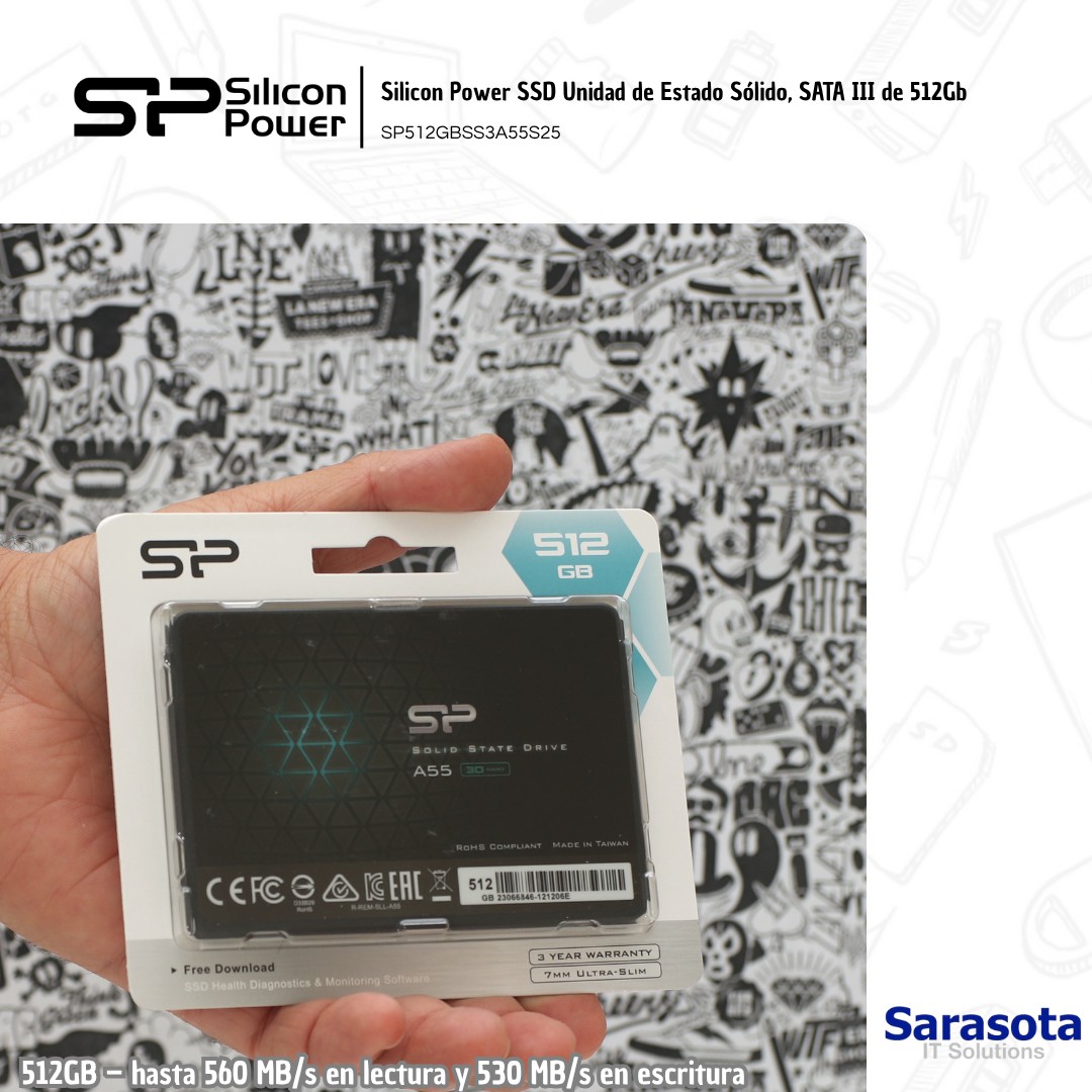 accesorios para electronica - SSD 512Gb Disco Estado Sólido marca Silicon Power
