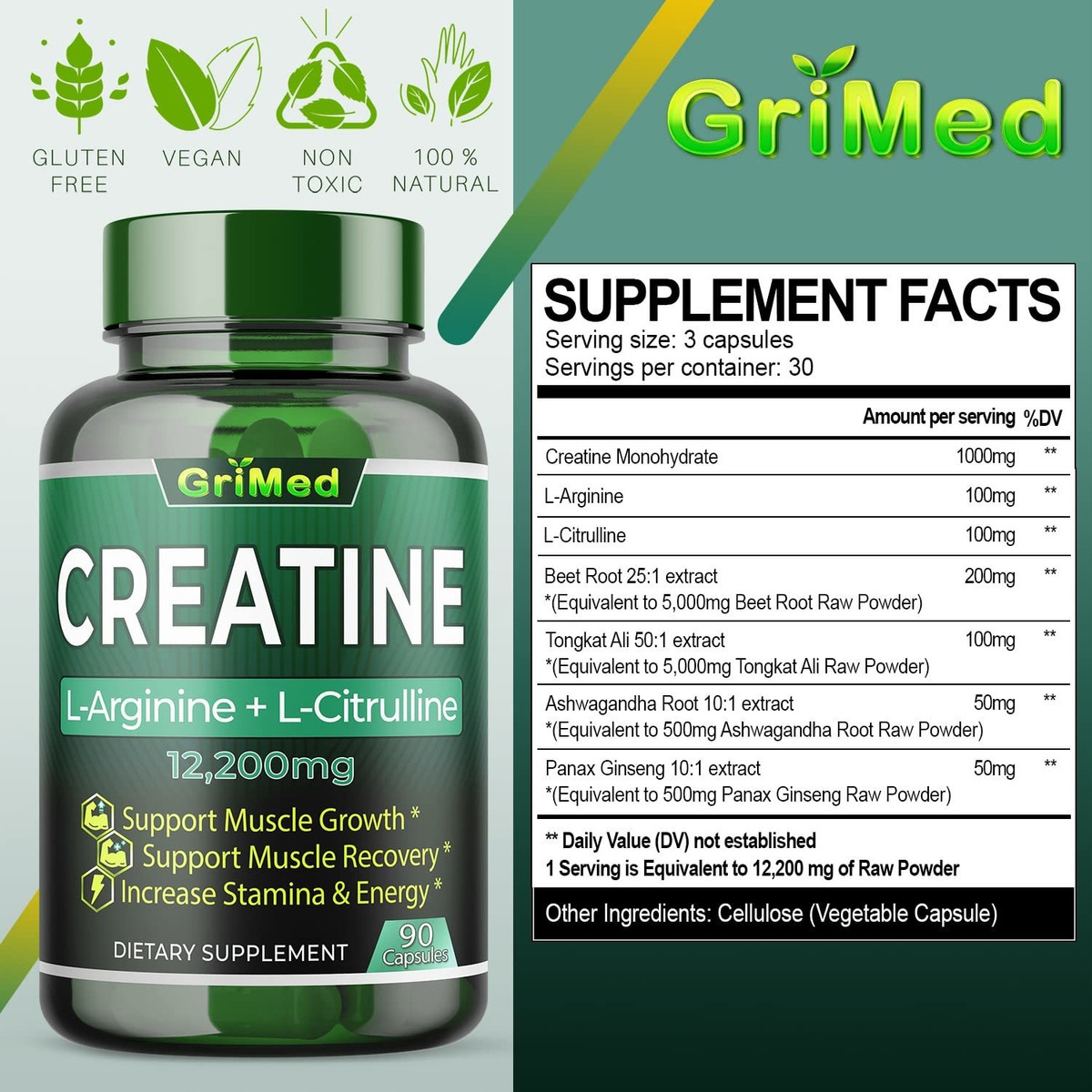 Salud y Equipamiento Médico - 12200mg Monohidrato De Creatina - Ultra Muscle Builder 2