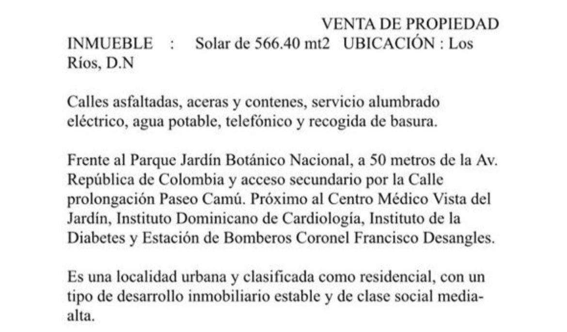 solares y terrenos - Se vende solar en los Ríos frente al jardín Botani 1