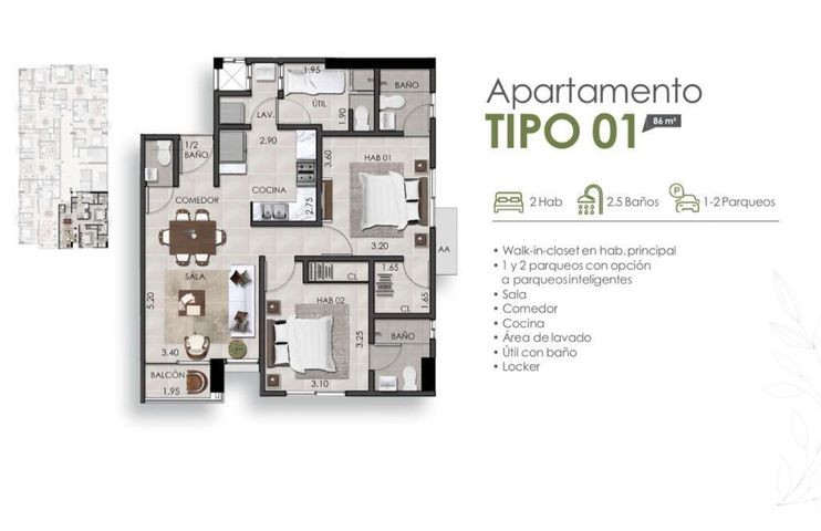 apartamentos - Apartamento en venta  Evaristo Morales #23-1898 un dormitorio, piso medio. 8