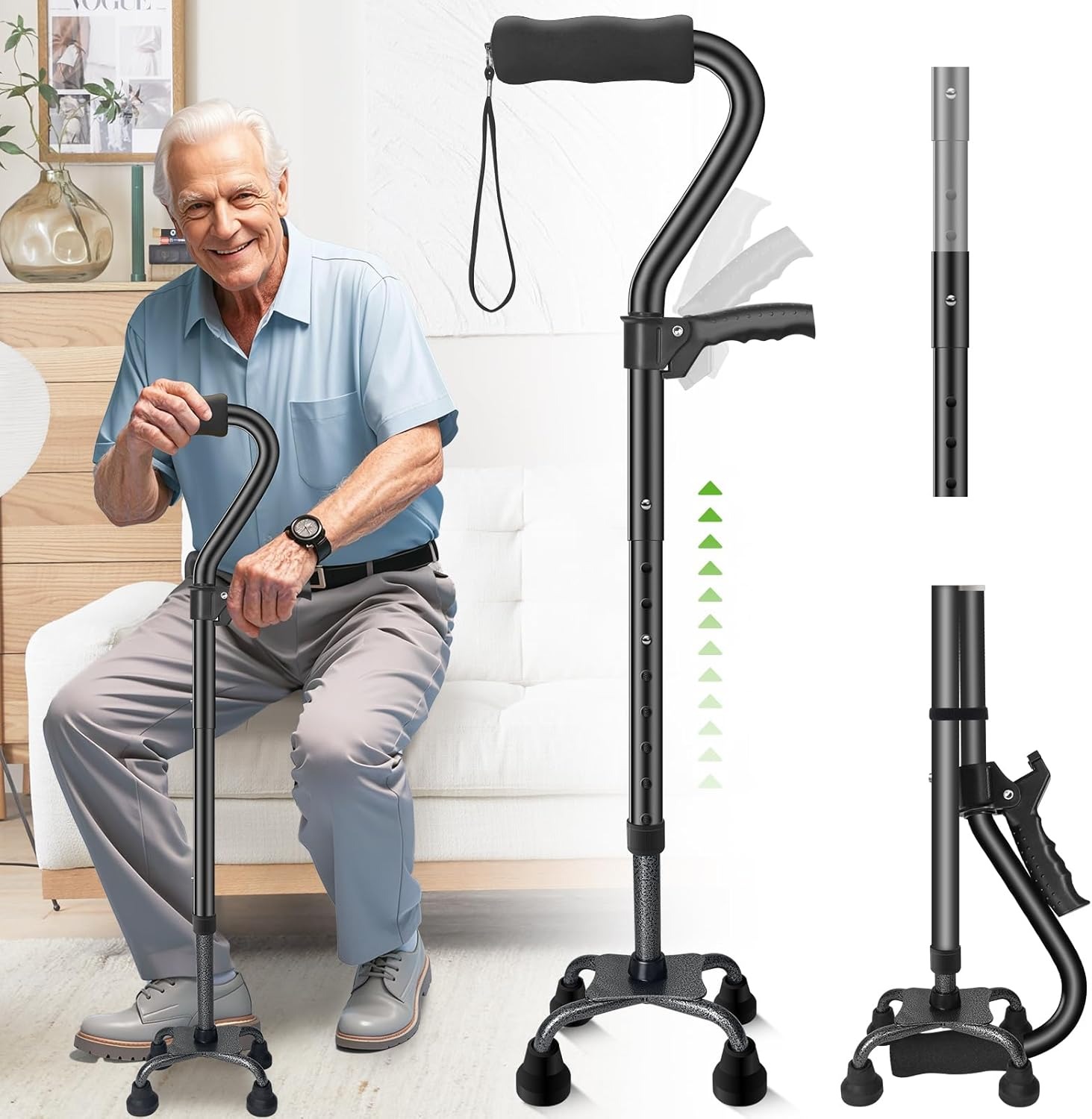 Salud y Equipamiento Médico - DIOS ✅ Bastón Con Muletas para adultos mayores  0