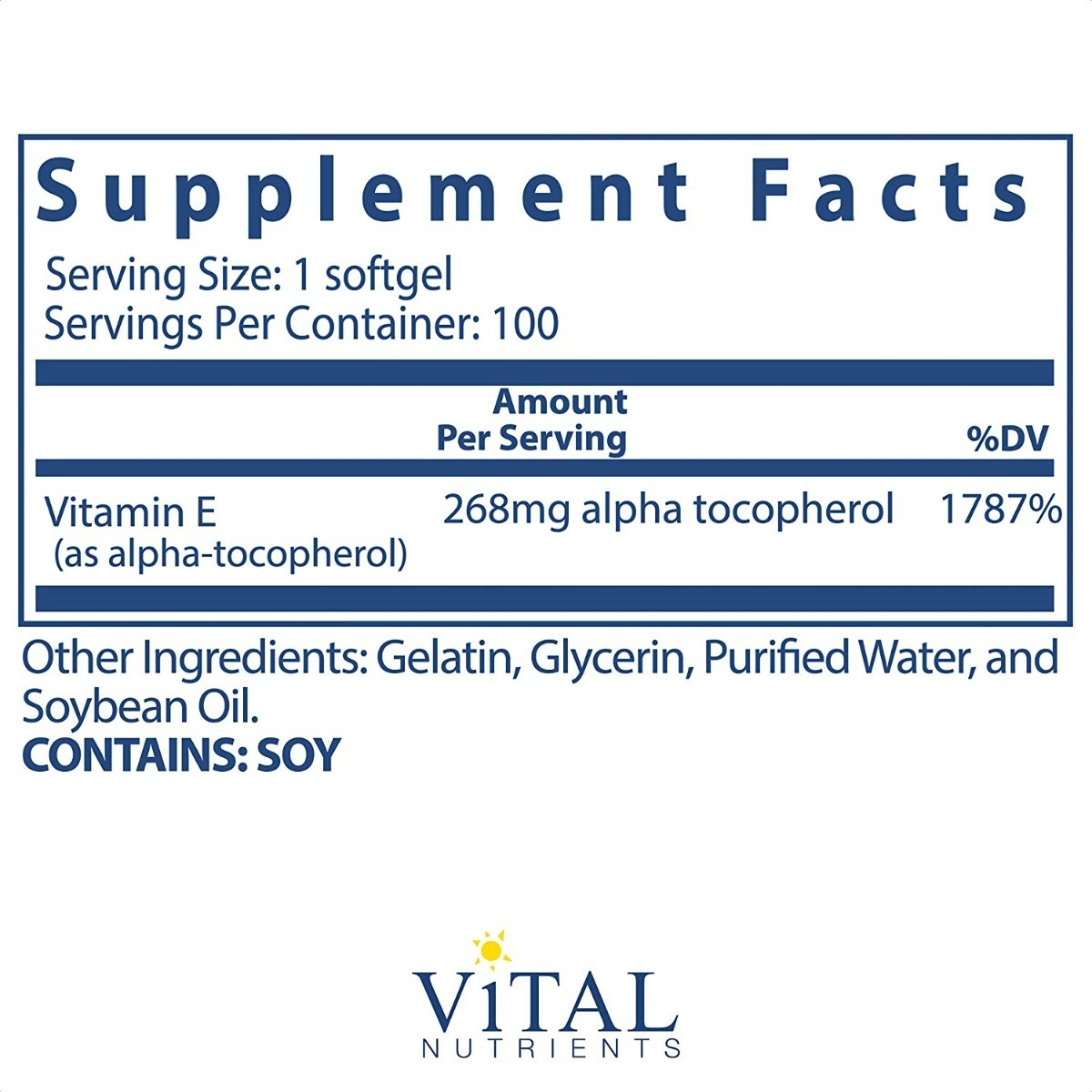 Salud y Equipamiento Médico - Vitamina E 100cap Vital Nutrien - - Unidad A $2729 1