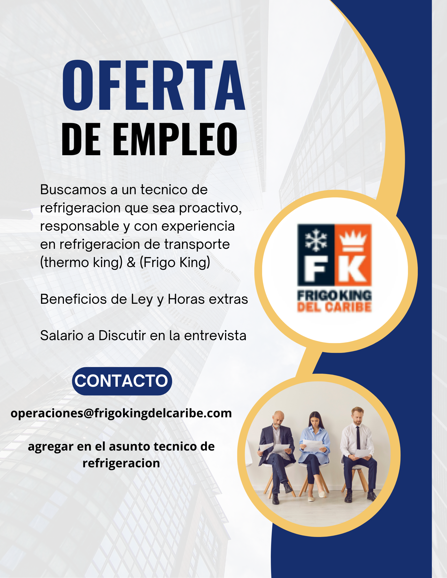 empleos disponibles - solicitamos tecnico de refrigeracion en santiago  0