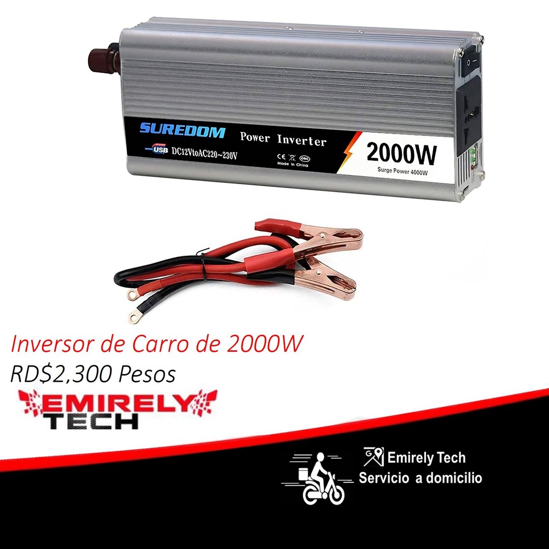 equipos profesionales - Inversor de corriente portátil cargador de carro power inverter 2000W 110V 0