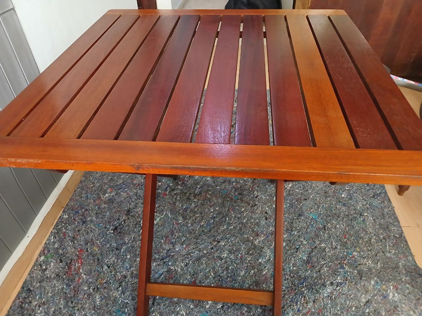 muebles y colchones - mesa plegable caoba 80x80 0